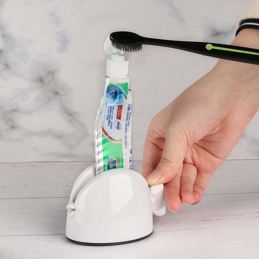【 ELEGANT 】 Dispenser Odol Plastik Berguna Presser Lazy Tools Manual Toothbrush Holder