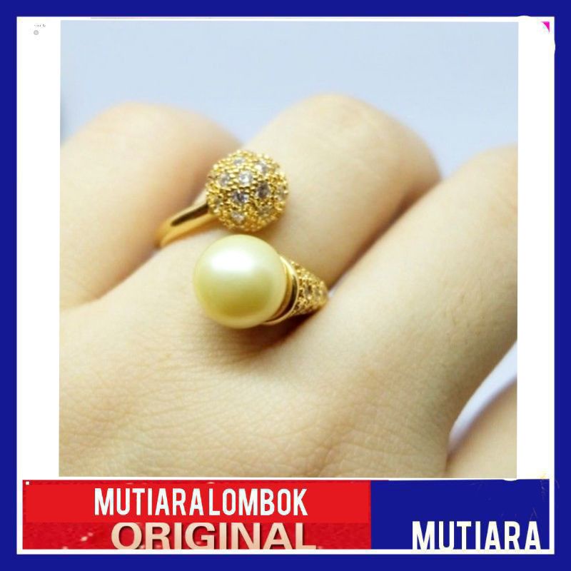 perhiasan cincin mutiara laut mutiara lombok jewellery cincin premium mewah cincin mutiara air laut