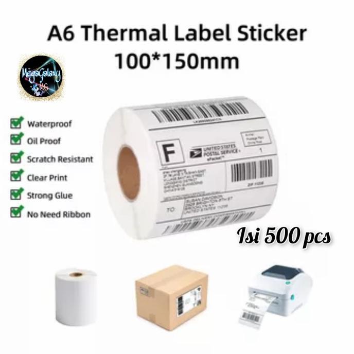 

Label Sticker Thermal 100x150 Kertas Thermal Barcode A6 500 pcs
