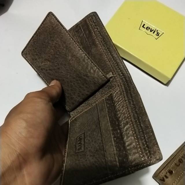 Dompet lipat kulit asli lvs 306 impor murah