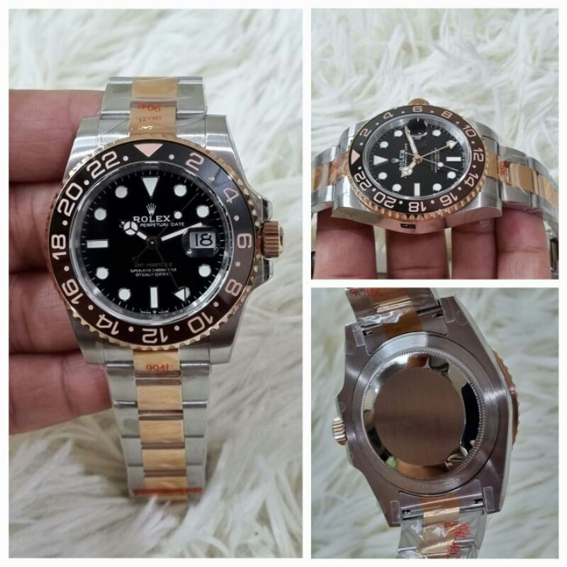 JAM TANGAN PRIA ROLEX GMT ROOTBEER AUTOMATIC SWISS GMF PREMIUM