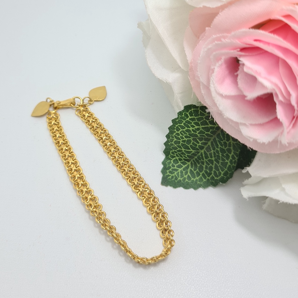 Gelang Rantai Nori Double Emas Muda 5 Gram