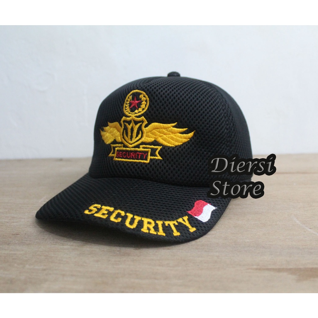 DIERSI STORE TOPI DOUBLE MESH BORDIR SECURTY /TOPI SECURITY/TOPI SATPAM BORDIR