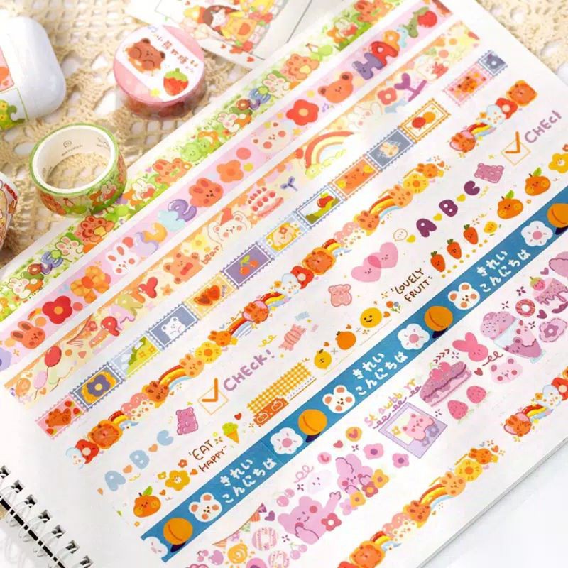 

1pcs Washi Tape/Selotip Hias/DIY/BUJO/Planner Jurnal Diary/Isolasi