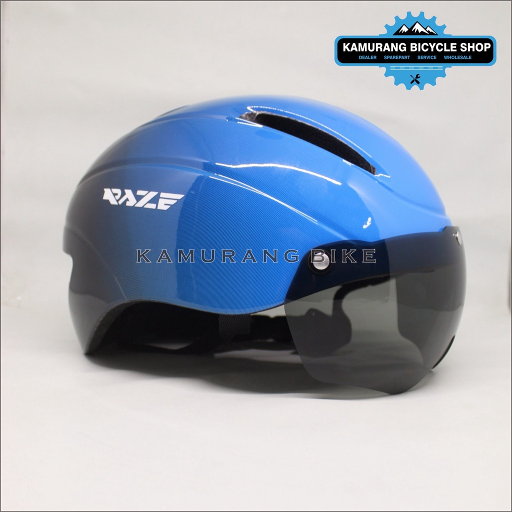 Helm Sepeda RAZE R18 Warna Kombinasi - Biru Hitam