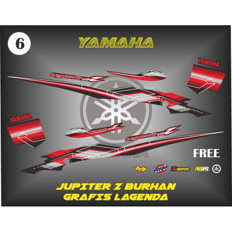 stiker striping variasi yamaha jupiter z burhan grafis legenda
