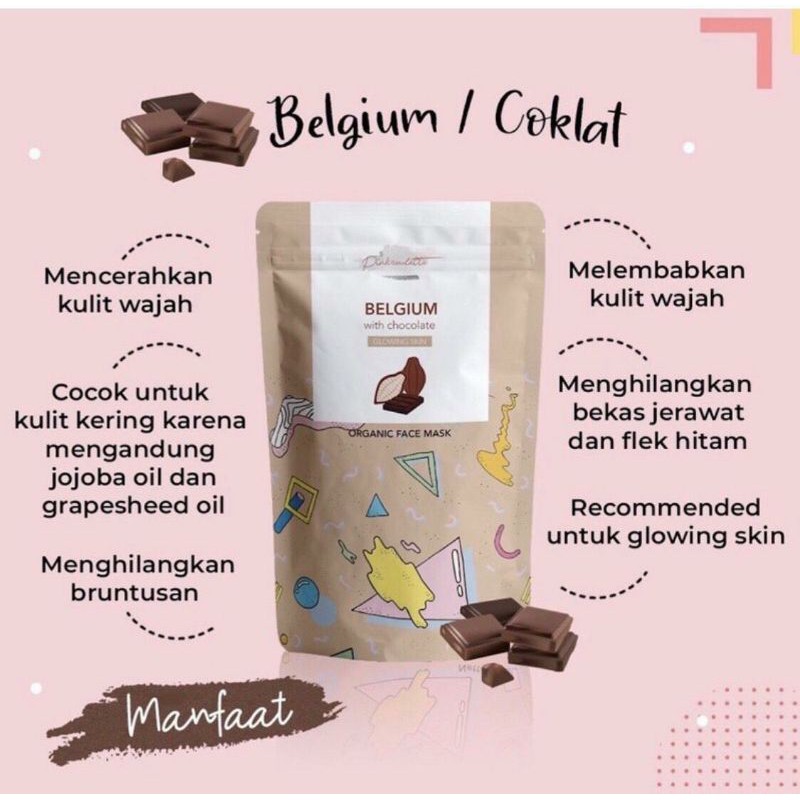 Belgium/ coklat Mask Masker Pinkroulette