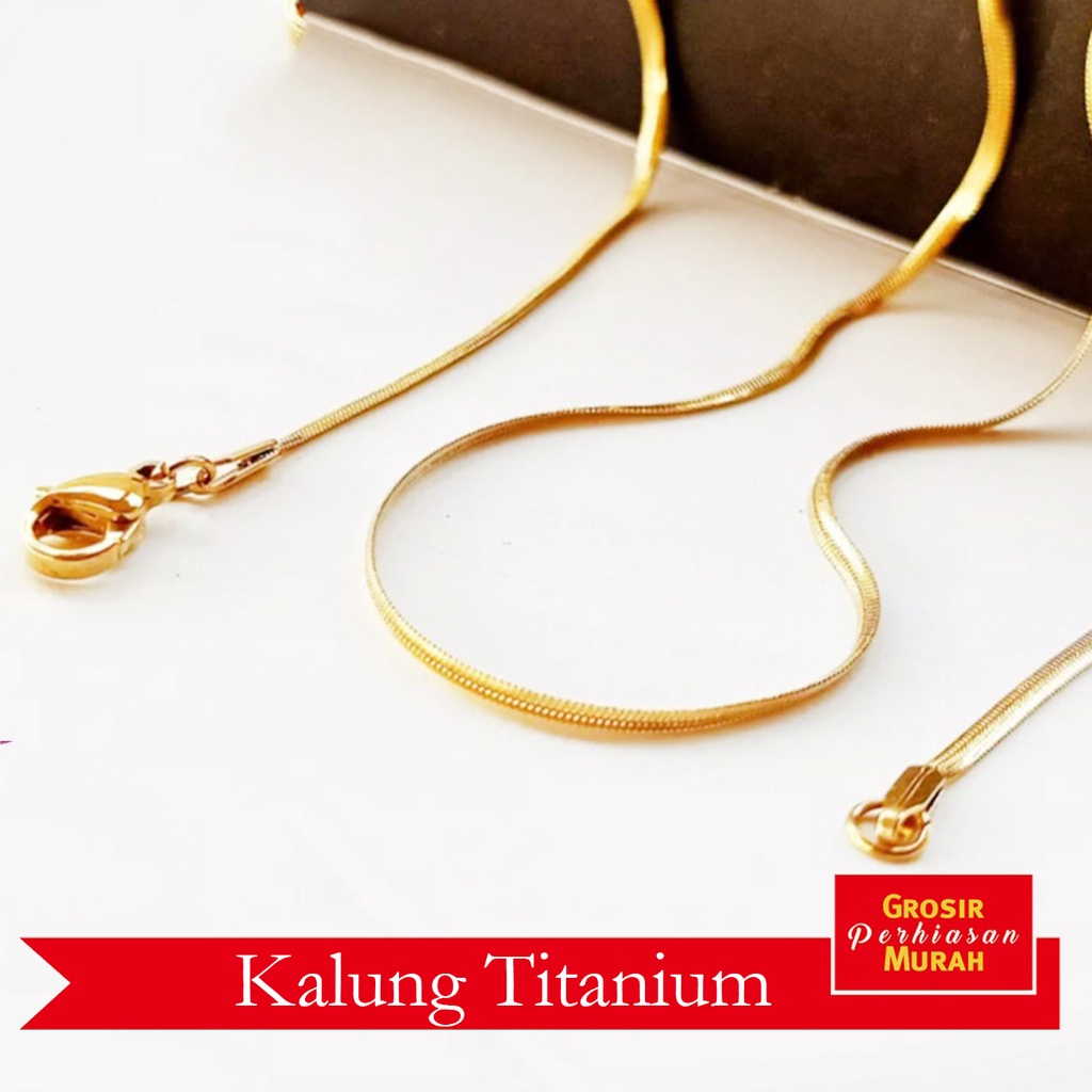 KALUNG TITANIUM PRIA & WANITA ANTI KARAT / KALUNG LAPISAN Kuning ANTI KARAT
