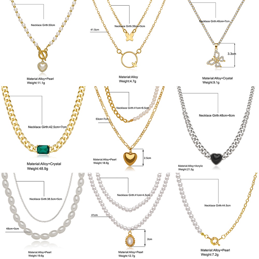 IFYOU Kalung Rantai Multilayer Dengan Liontin Kupu-Kupu Untuk Wanita