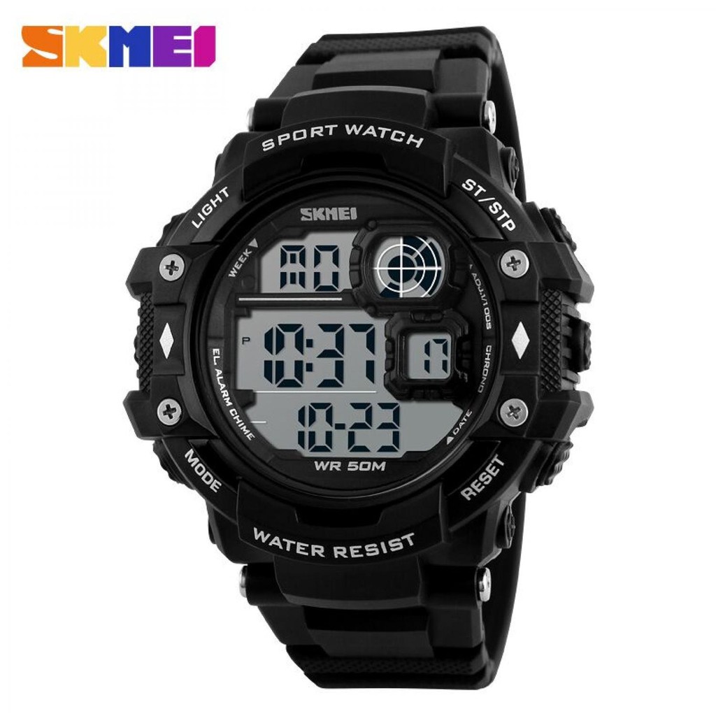 JM1421 - ORIGINAL SKMEI MILITARY SPORT WATCH BLACK / JAM TANGAN PRIA