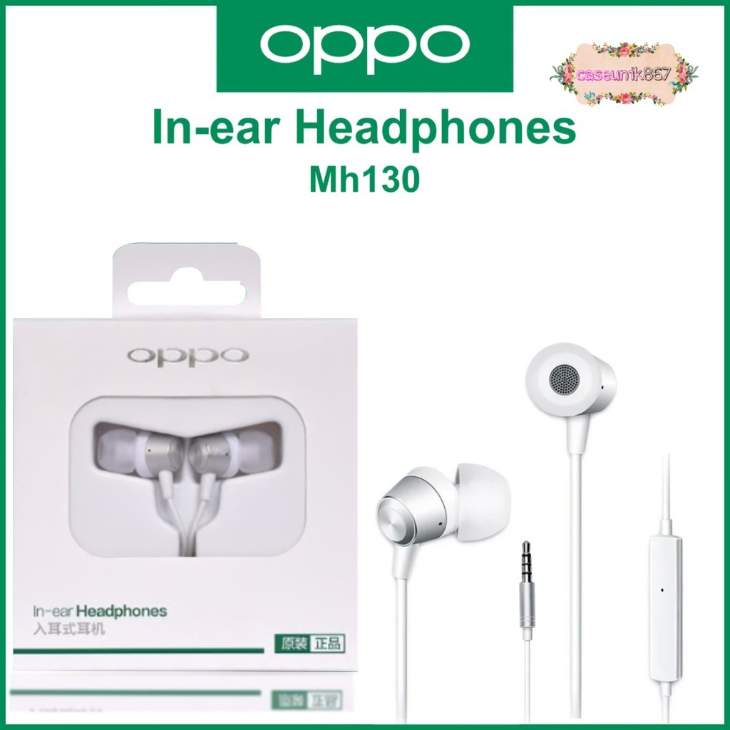 MH130 Headsfree Headset earphone Hf oppo original 100% F9 a5s A5 a9 a12 a53 a52 a92 2020 CS1757