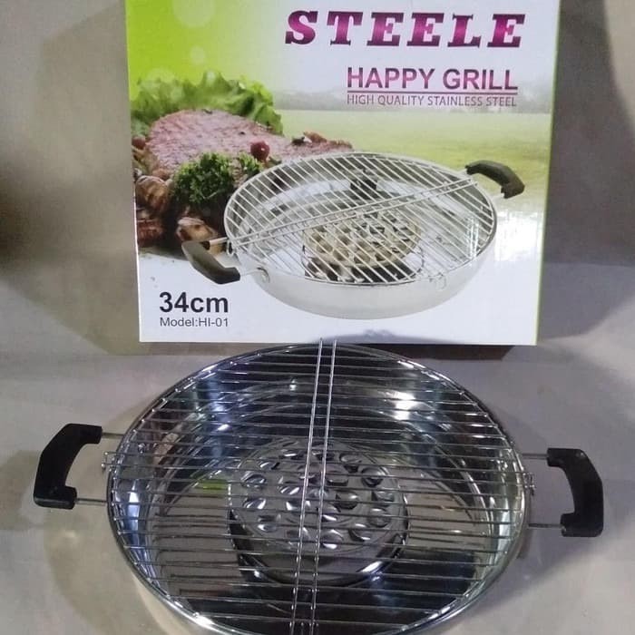 happy grill , panggangan , panggang ikan , ayam , sate, aluminium PANGGANGAN MULTI GRILL / STEELE