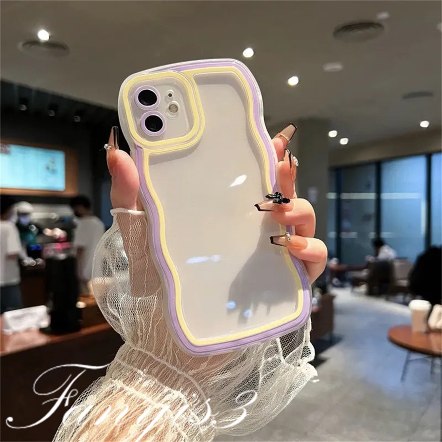 Compatible For iPhone 12 11 Pro X Xs Xr 8 7 Plus Rainbow Frame Phone Case TPU Soft Protective Cover
