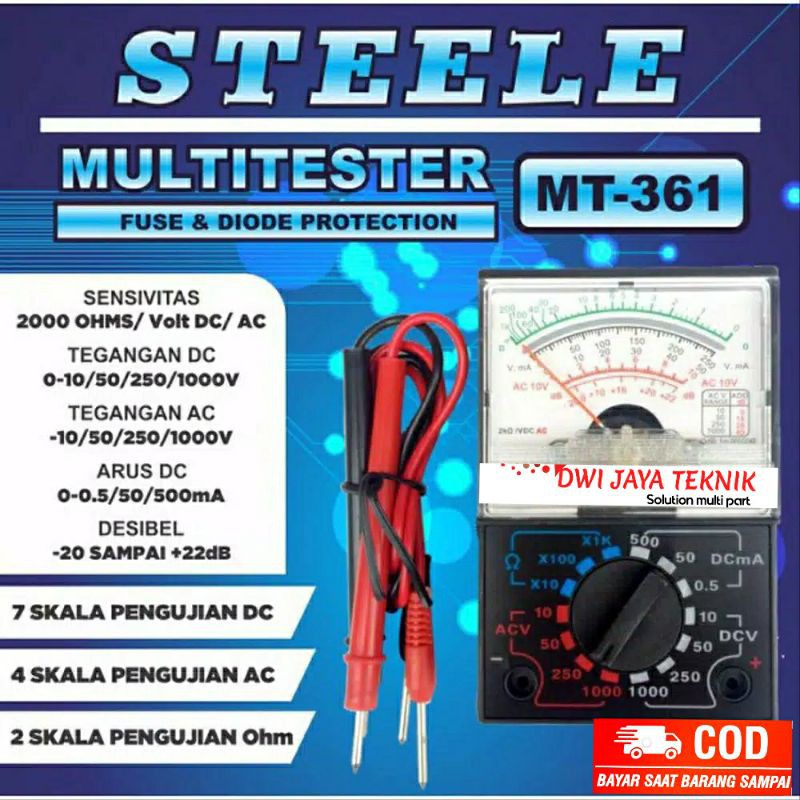 Jual Avometer Analog Kecil Plus Kabel - Multitester - Multimeter ...