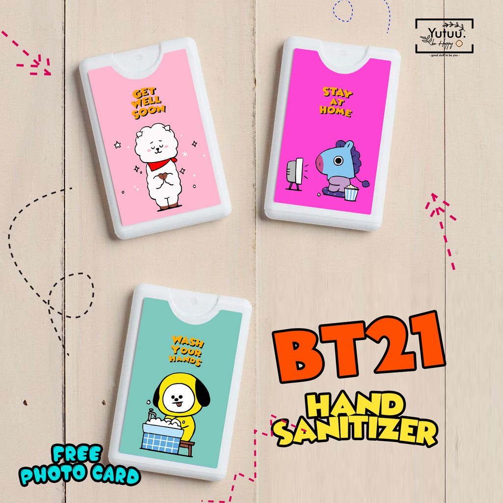 BT21 HANDSANITIZER POCKET SPRAY ( FREE PHOTOCARD BTS)