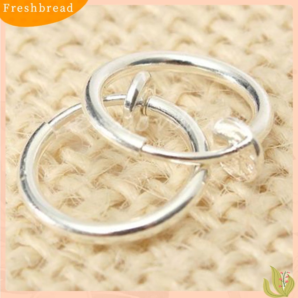 【Fresh】8 Punk Clip On Fake Piercing Nose Lip Hoop Rings Earrings Silver