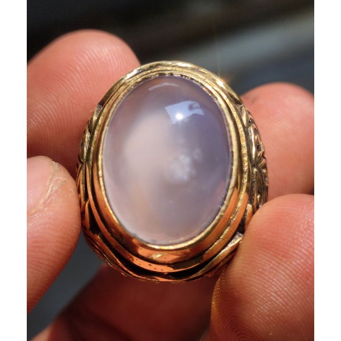 Cincin Batu Akik BIRU LANGIT CHALSEDONY BATURAJA Asli batu alam bukn sintetis bukan dyed bacan garut