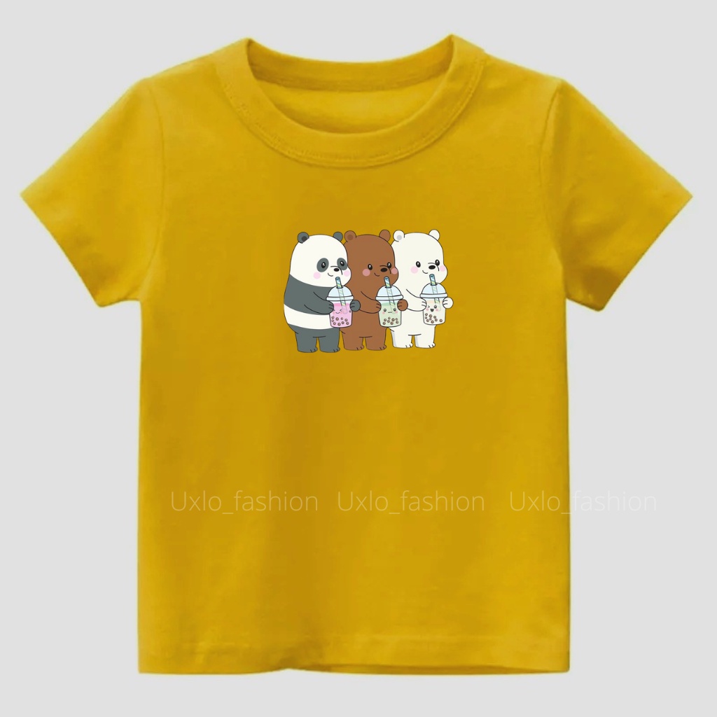 ATASAN BAJU KAOS ANAK PEREMPUAN DAN LAKI LAKI UNISEX MURAH MOTIF BERUANG BEAR CUTE IDEAL USIA 2 3 4 5 6 7 8 9 TAHUN UXLO FASHION