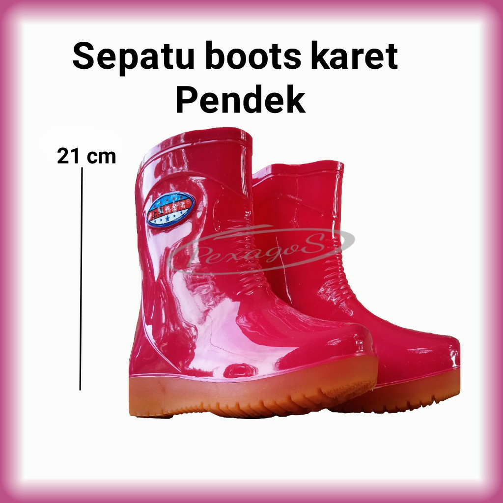 SEPATU BOAT KARET PENDEK 21cm AP BOOTS PENDEK SEPATU BOOTS PENDEK KARET SEPATU BOOT KARET (21cm)