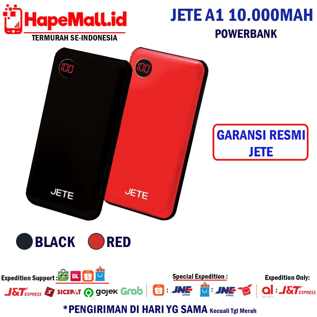 JETE A1 POWERBANK 10.000MAH GARANSI RESMI JETE INDONESIA TERMURAH