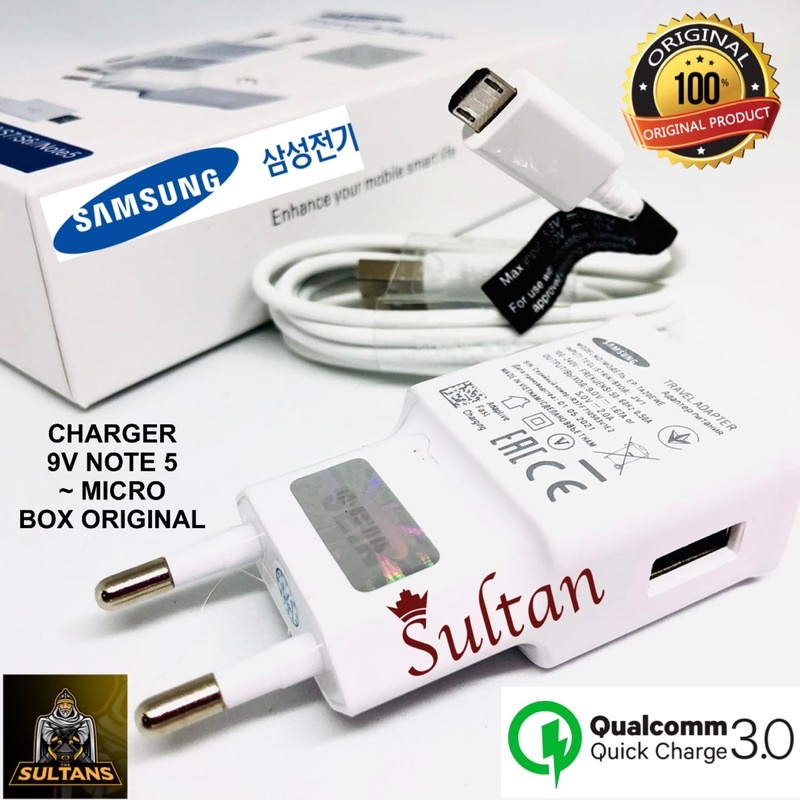 GROSIR CHARGER SAMSUNG 9V NOTE 5 MICRO KOTAK HP ORIGINAL FAST CHARGING S7 S6 S5 S4 S3 S2 S1 QC3.0