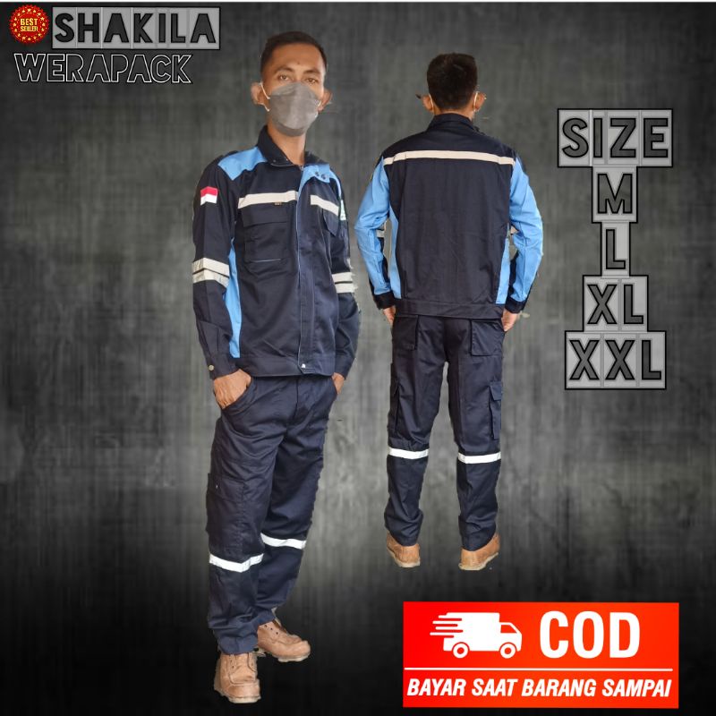 wearpack safety semi jaket setelan/wearpack atasan/kemeja safety
