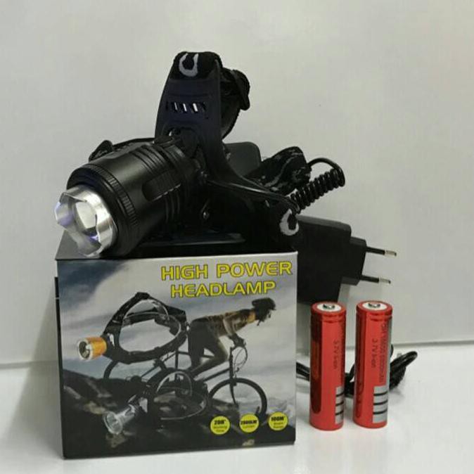On Sale Senter Kepala 2 Baterai T6/Headlamp 2 Batu T6/Headlamp Swat Police T6 Diskon