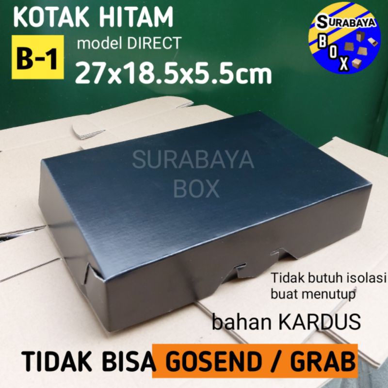 

10 PCS KARDUS HAMPERS HITAM B-1 CORRUGATED KOTAK KADO BOX BAJU HIJAB DUS KAOS