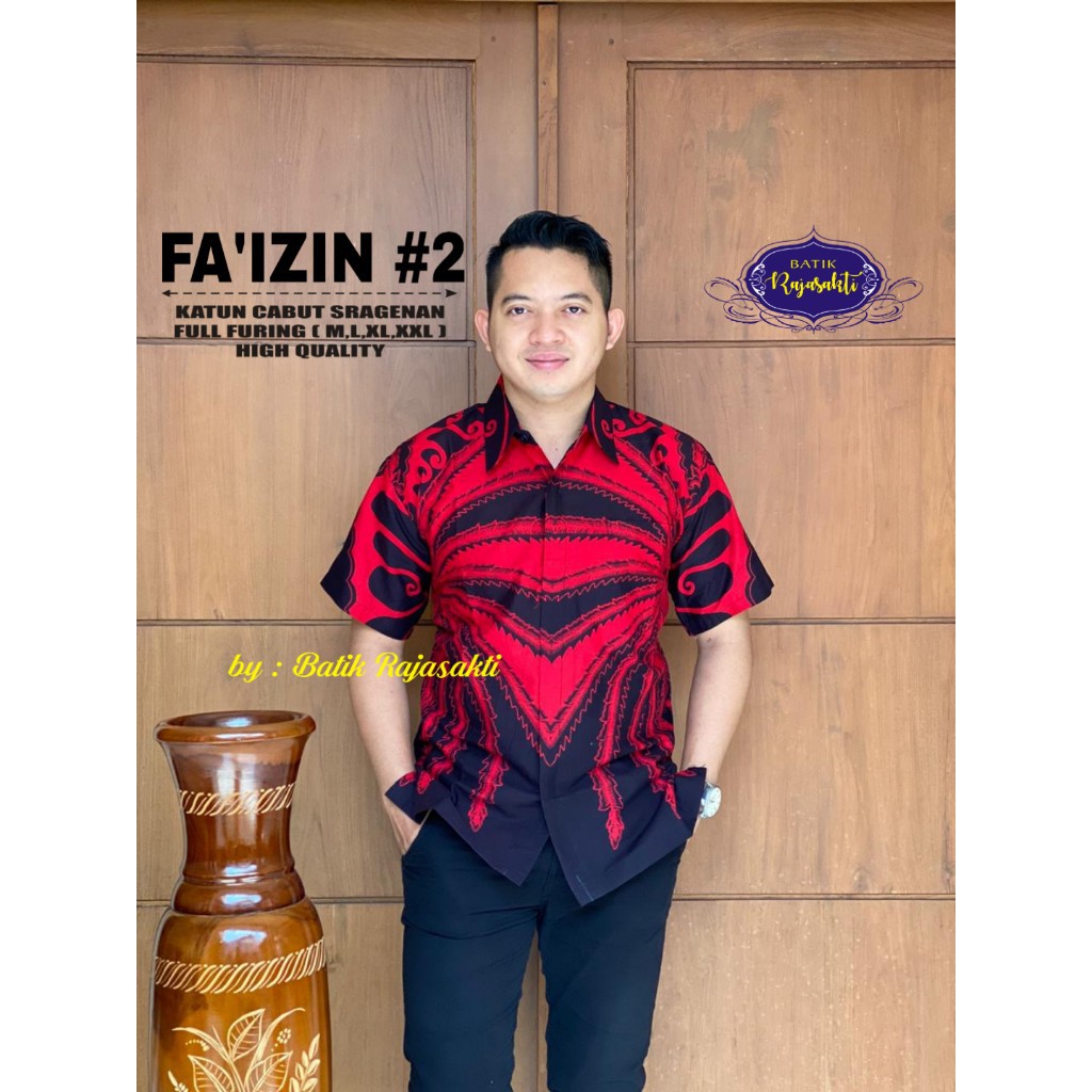 FAIZI RAJASAKTI KEMEJA BATIK SOLO PRIA LENGAN PENDEK LAPIS FURING ATASAN BATIK PREMIUM MODERN KATUN HALUS BAHUWIRYA  BANAMITRA BANAMITRA PUTIH BANGSAWAN BAYU PUTRA BERLIAN BIRU BHARATAYUDA BIMASENA BIRENDRA BIRU INDAH BRAHMAKERTA BRAHMAKERTA MERAH BUDIDRA