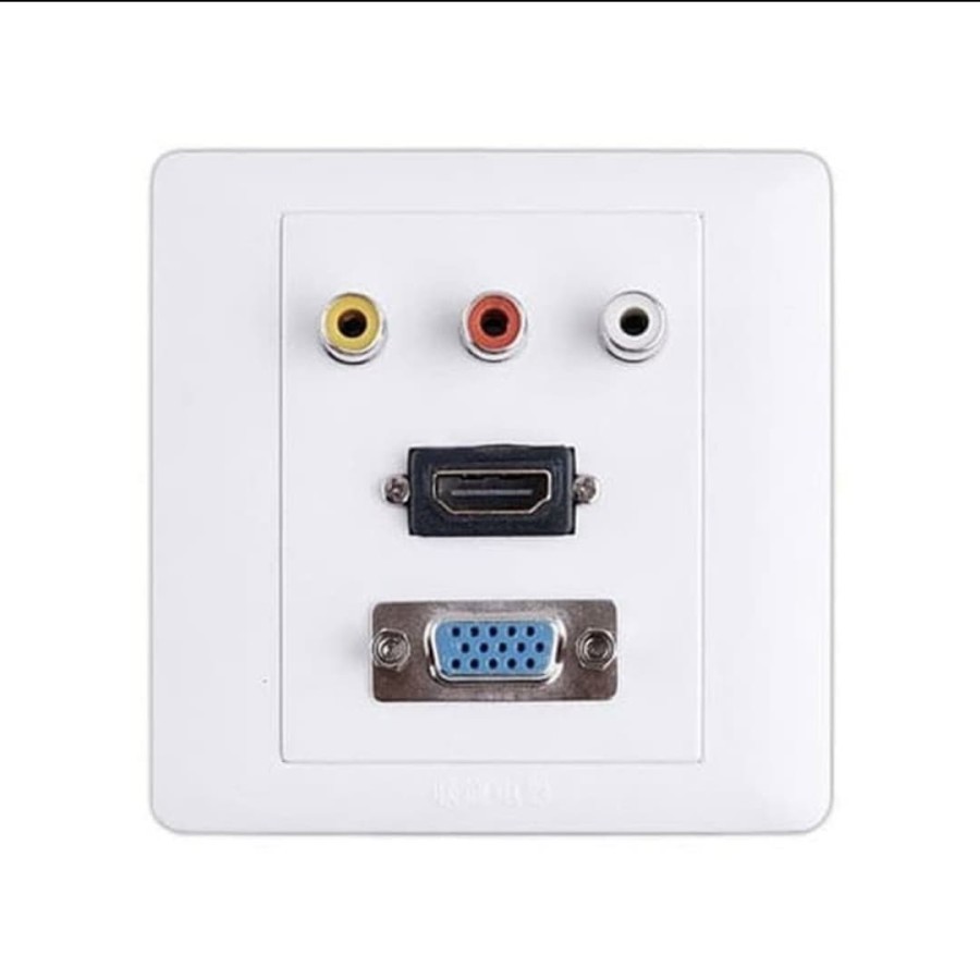 Face Plate HDMI+VGA+3RCA Outlet Soket