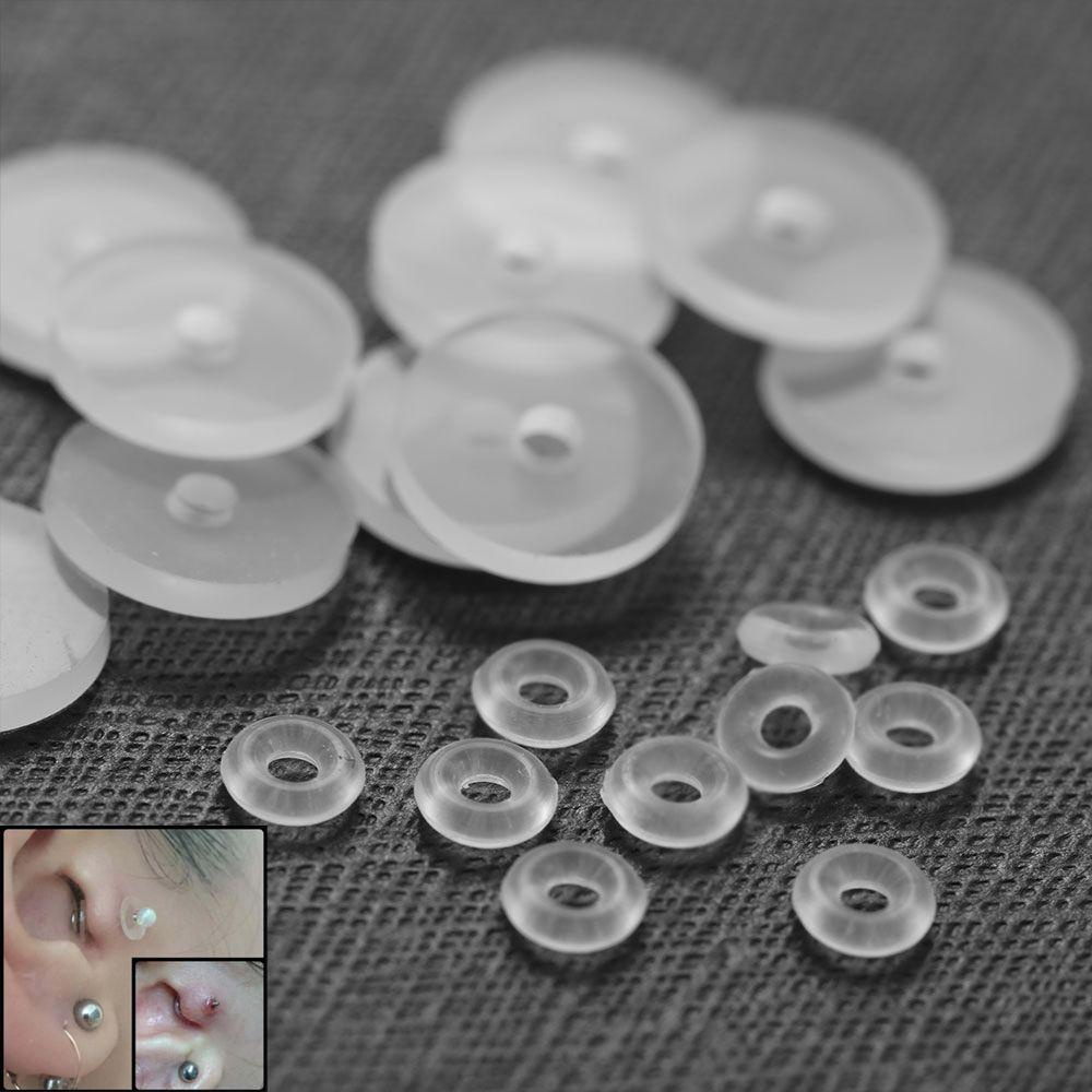 Top Piercing Healing Silicone Discs Healing Discs Dengan Cincin Bulat Untuk Tulang Rawan Hidung Telinga Anti Melorot