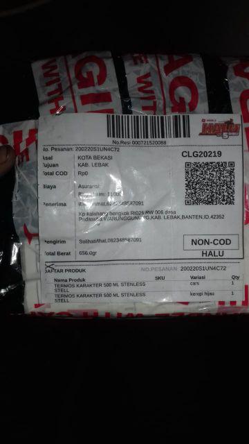 Termos Karakter 500 Ml Stenless Stell