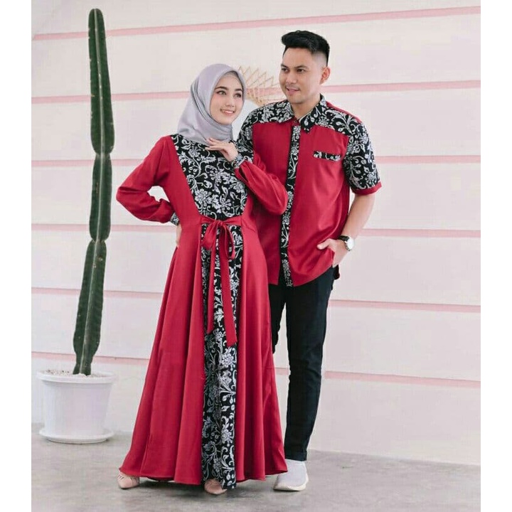 jual terpisah dress gamis couple baju couple pasangan gaun pesta muslimah batik couple modern baju pesta wanita muslim gamis couple pasangan dewasa