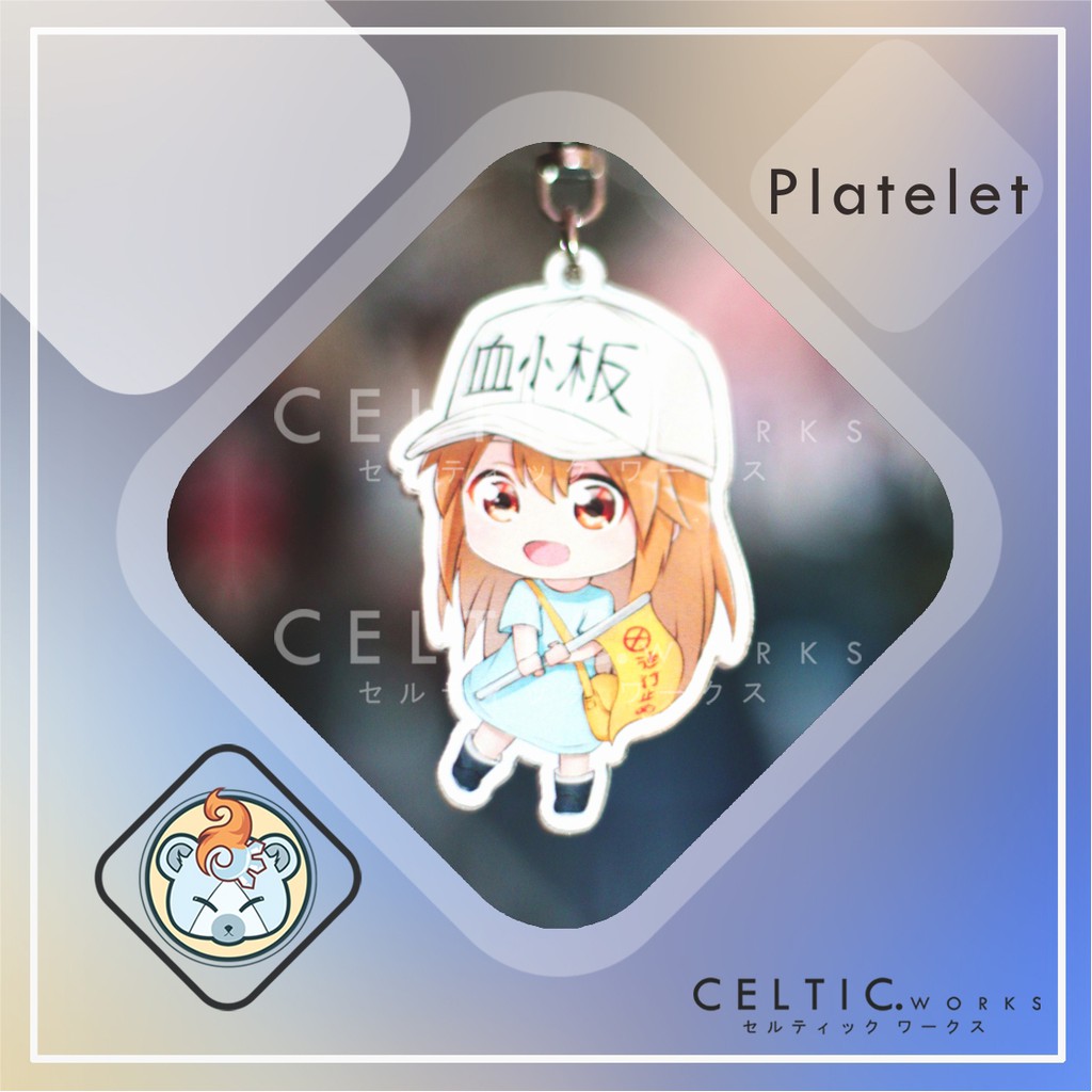 Gantungan Kunci Akrilik Anime Hataraku Saibou (Cells at Work)  Fanart Celtic Works
