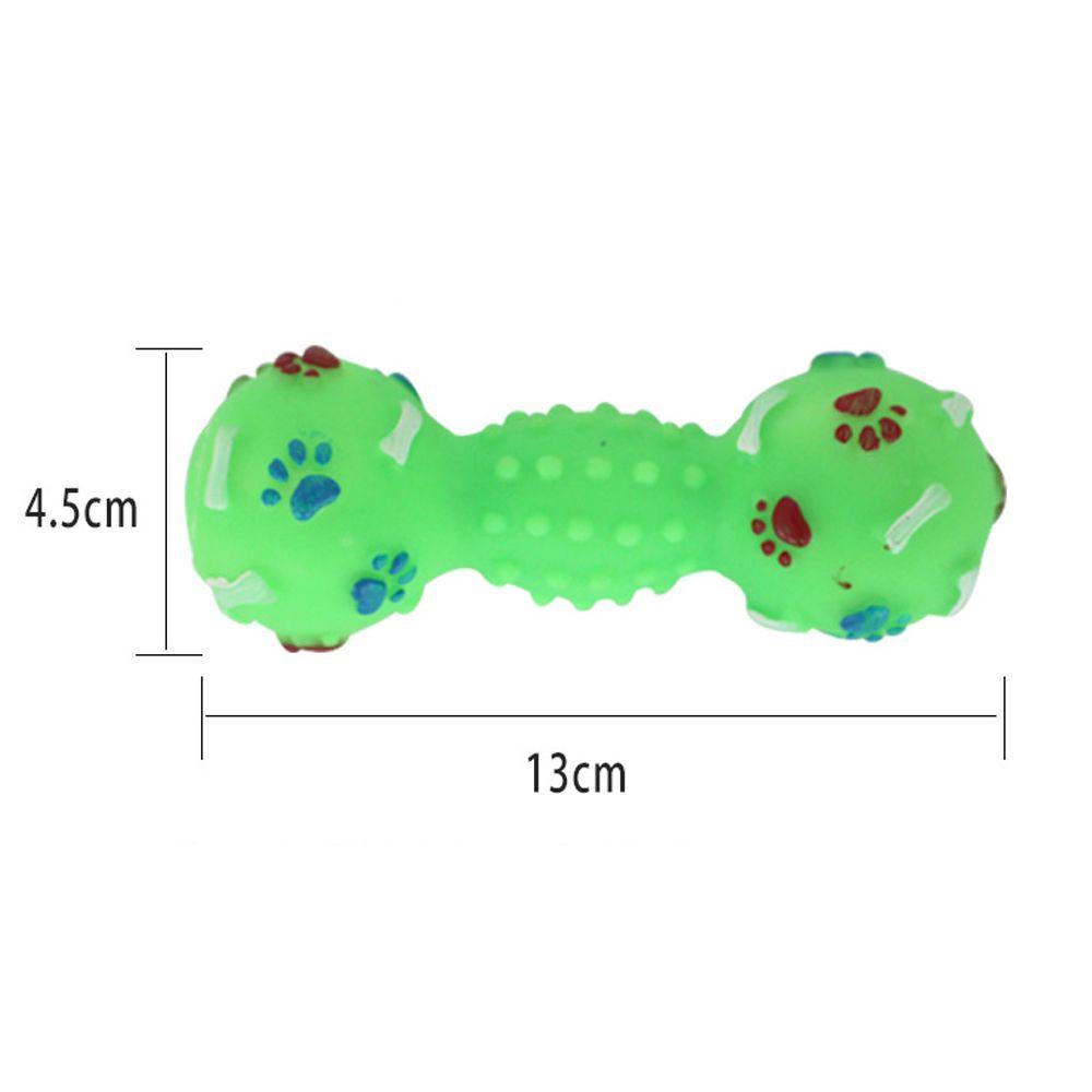 Solighter 2PCS Mainan Mengunyah Anjing Warna Acak Aksesoris Hewan Peliharaan Interaktif Burik Berbentuk Dumbbell