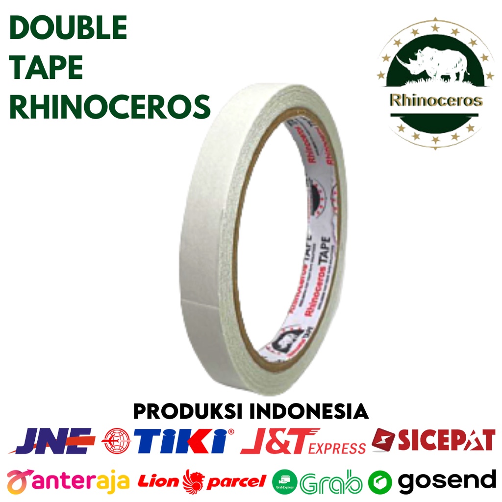 Double Tape Putih RHINOCEROS Tape 12mm x 10m