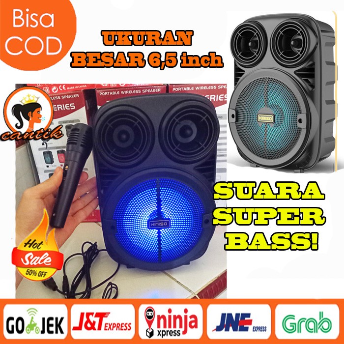 SPEAKER BLUETOOTH UKURAN BESAR 6,5 INCH SUPER BASS / SPEAKER BLUETOOTH KIMISO 3381 6,5 INCH