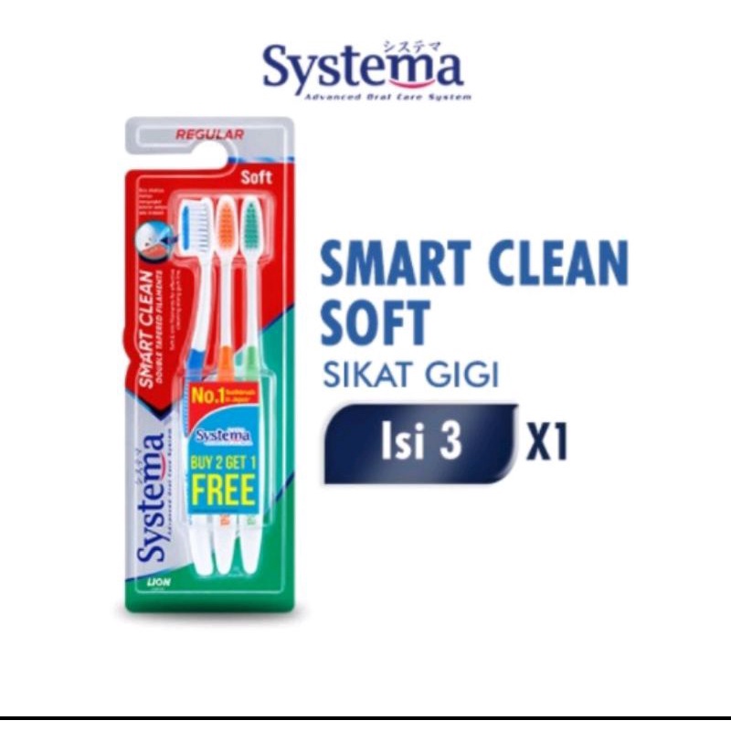 SYSTEMA Sikat Gigi Smart Clean 3pcs