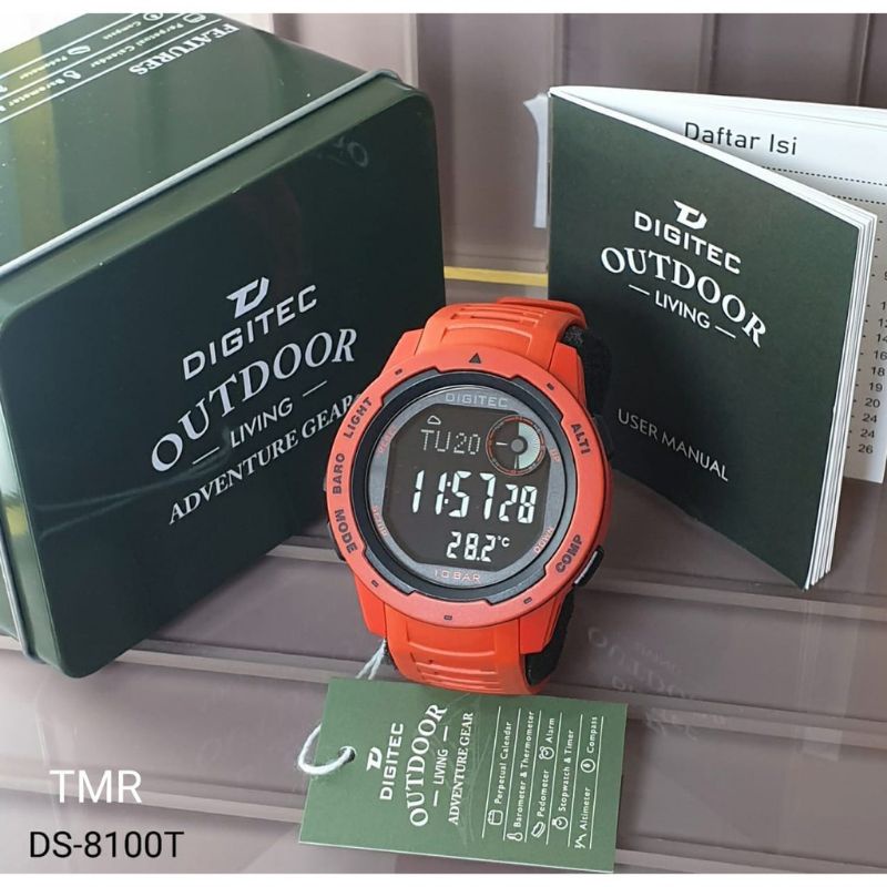 DIGITEC 8100T JAM TANGAN PRIA ALTIMETER KOMPAS ORIGINAL GARANSI RESMI 1 TAHUN