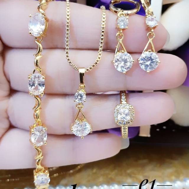 Xuping set perhiasan lapis emas 24k 2410g