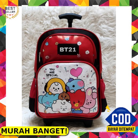 Tastrolly Anak Paud, Tas Trolly Anak Perempuan Paud,Sd, Tas Roda Anak Tas Dorong Anak Paud Trolley B