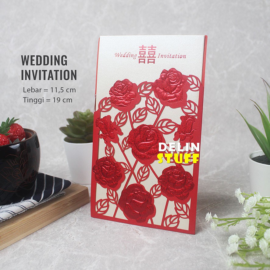 Jual Undangan Pernikahan Perkawinan Sangjit Shuang Xi / Undangan