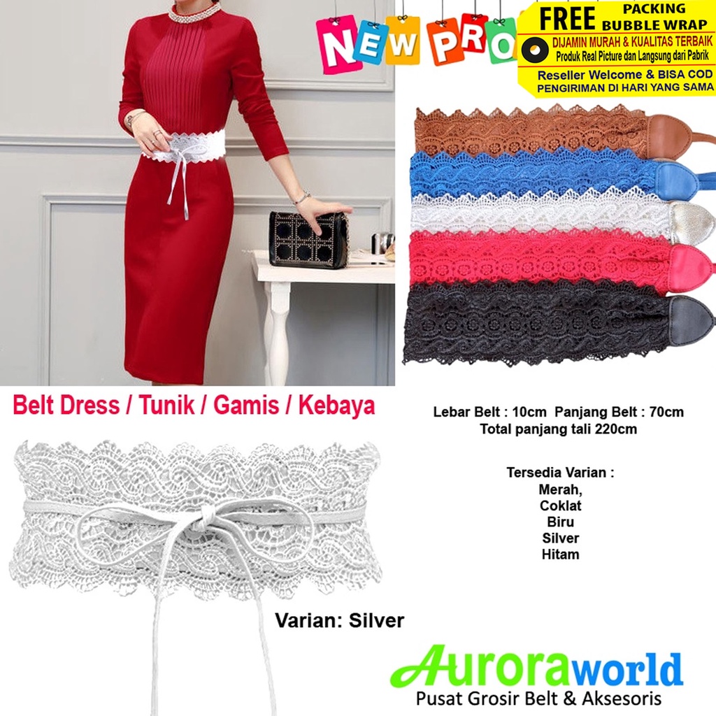 Belt Fashion Korea Terbaru Ikat Pinggang wanita untuk Dress model Renda Korea Gesper Fashion korea bisa cod