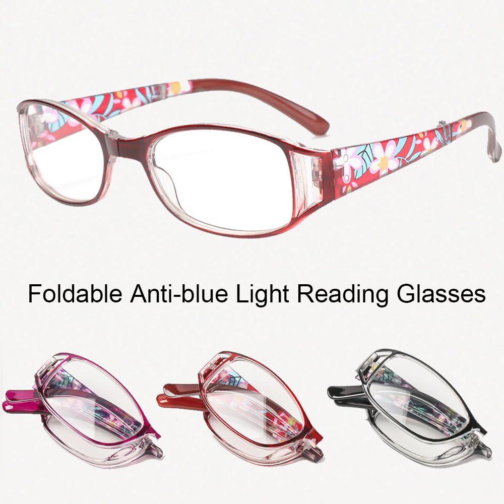 Kacamata Presbiopia Model Lipat Anti blue Light Motif Print Bunga