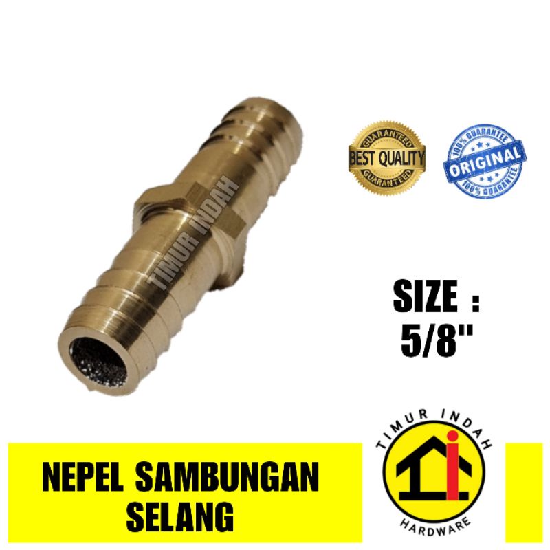 Nepel sambung 5/8" / sambungan selang 5/8” - KUNINGAN