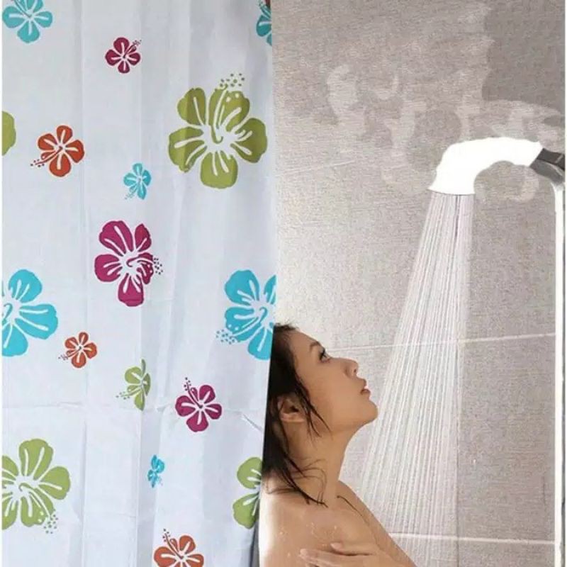 Tirai shower kamar mandi anti air waterproof shower curtain bathroom