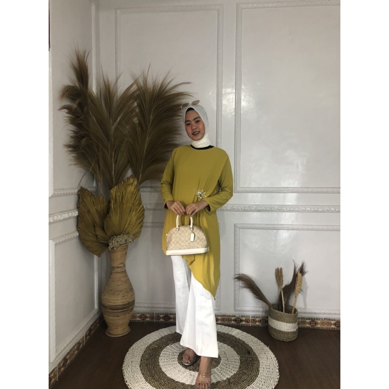 FLOVI CERUTY TUNIK FASHION MUSLIM WANITA CERUTI PREMIUM TERMURAH SWAROVSKI TERLARIS