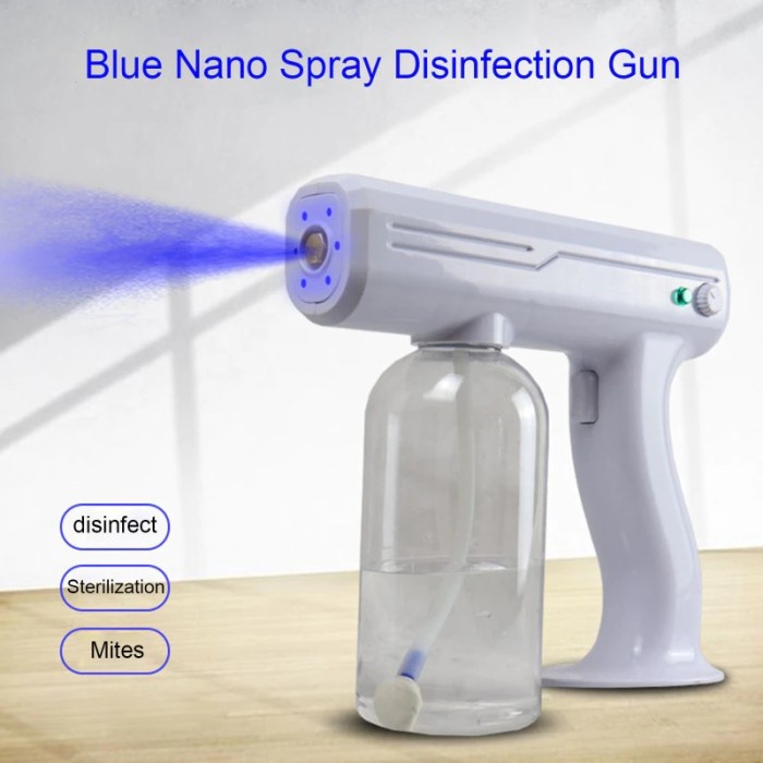 Blue Nano Light Disinfection Spray Gun 800ml - Mesin Semprot Portable Ionizer - Cocok untuk Disinfektan