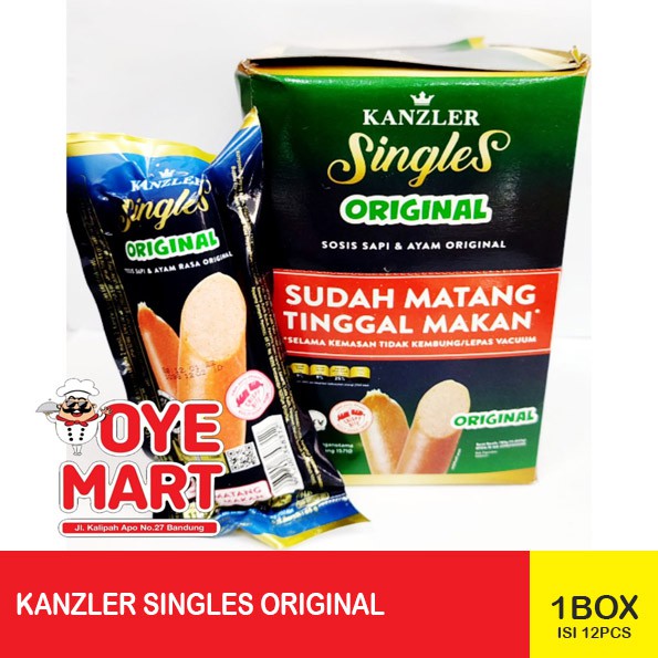 KANZLER SINGLES ORIGINAL 65GR SOSIS SAPI DAN AYAM 1 BOX ISI 12 PCS