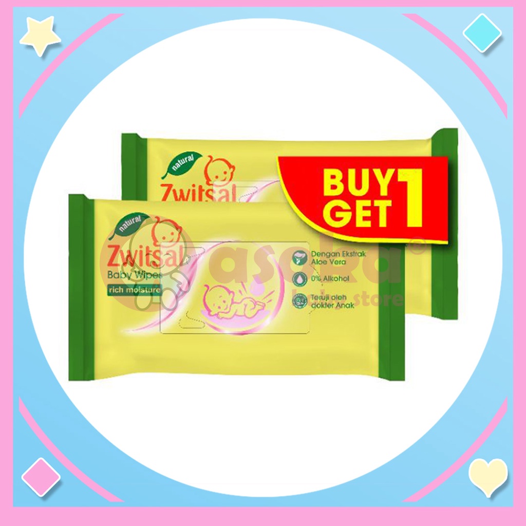 Zwitsal Baby Wipes Tisu Basah Bayi Rich Moisture 40s (Buy 1 Get 1) ASOKA